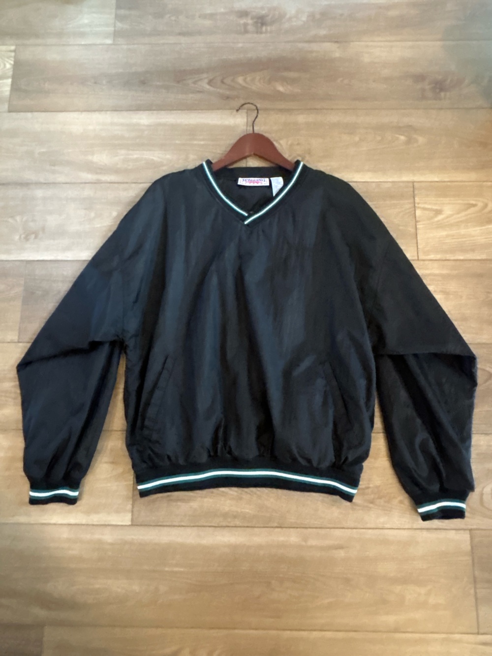 Vintage 90s Spalding Black Pullover Windbreaker Jacket Unisex Large